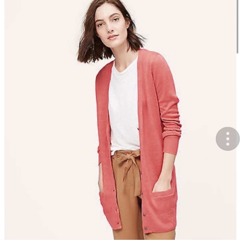 Ann Taylor 100% Linen Boyfriend Cardigan